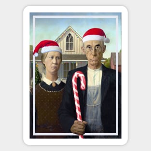 American Gothic Christmas Sticker